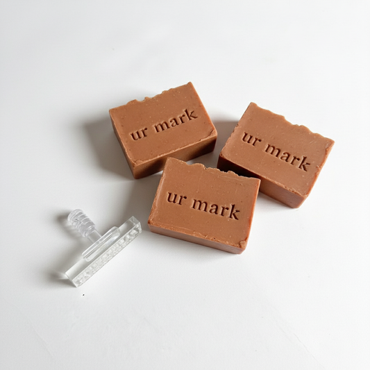 custom acrylic soap stamp for handmade soap branding