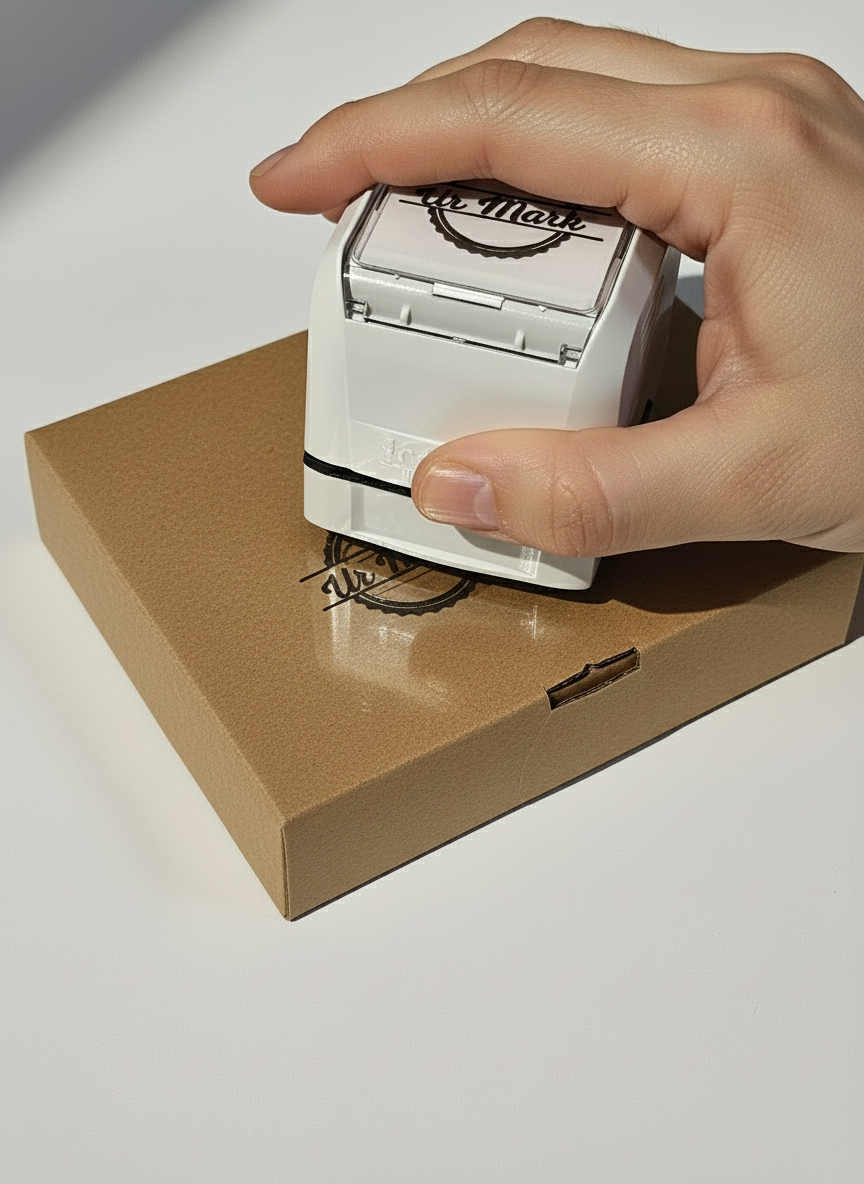 custom permanent ink stamp for glossy surface