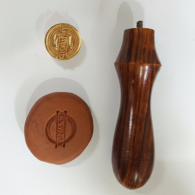 Custom Brass Debossing Stamp with Wooden Handle for Soap, Clay, Leather, Ice & Fondant - Ur mark