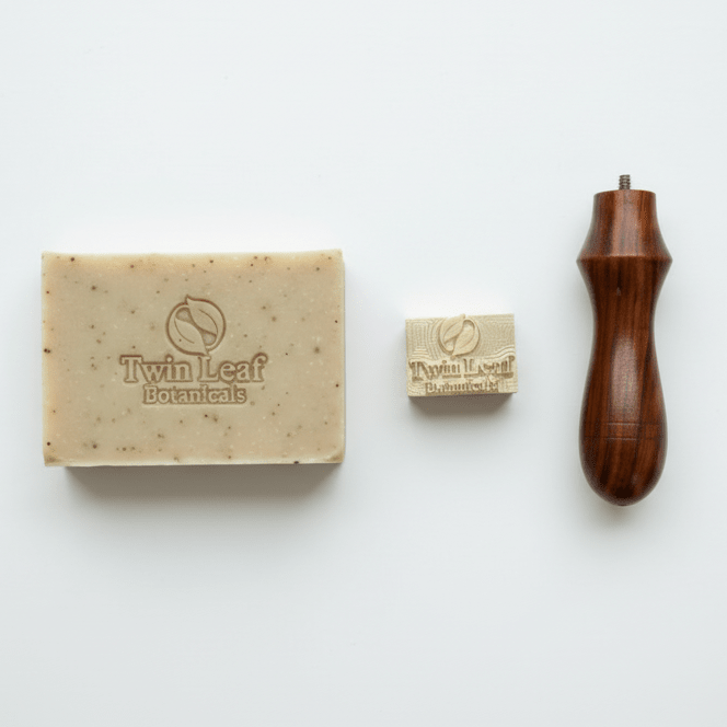 Custom Brass Debossing Stamp with Wooden Handle for Soap, Clay, Leather, Ice & Fondant - Ur mark