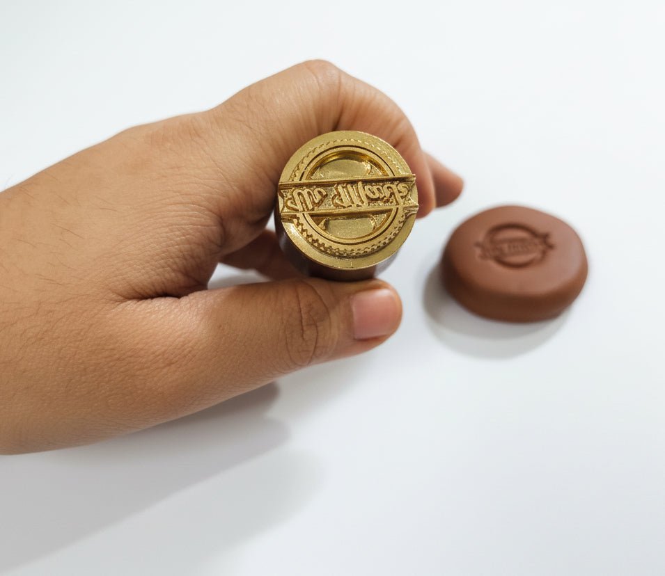 Custom Brass Debossing Stamp with Wooden Handle for Soap, Clay, Leather, Ice & Fondant - Ur mark